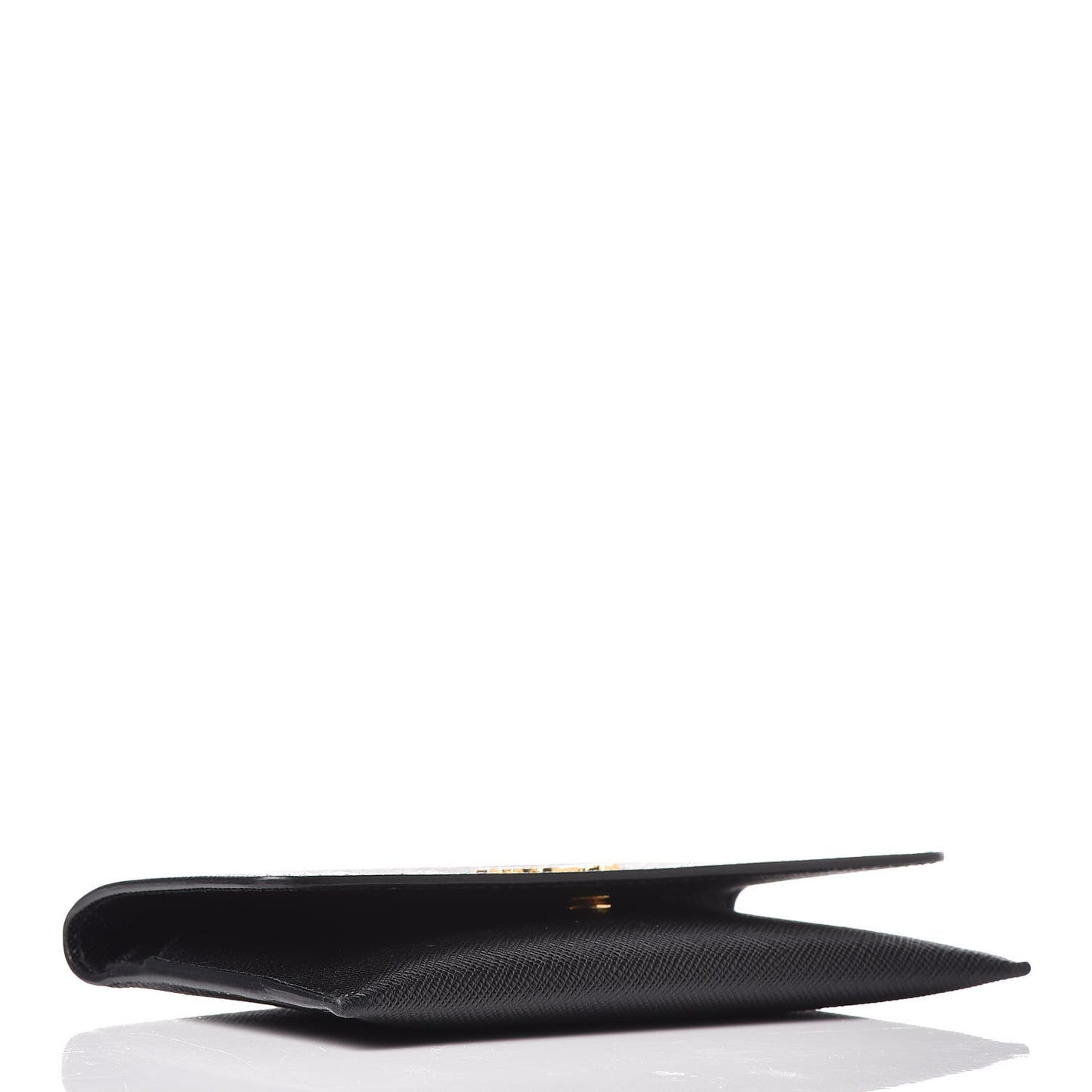 Saffiano Metal Flap Wallet Black