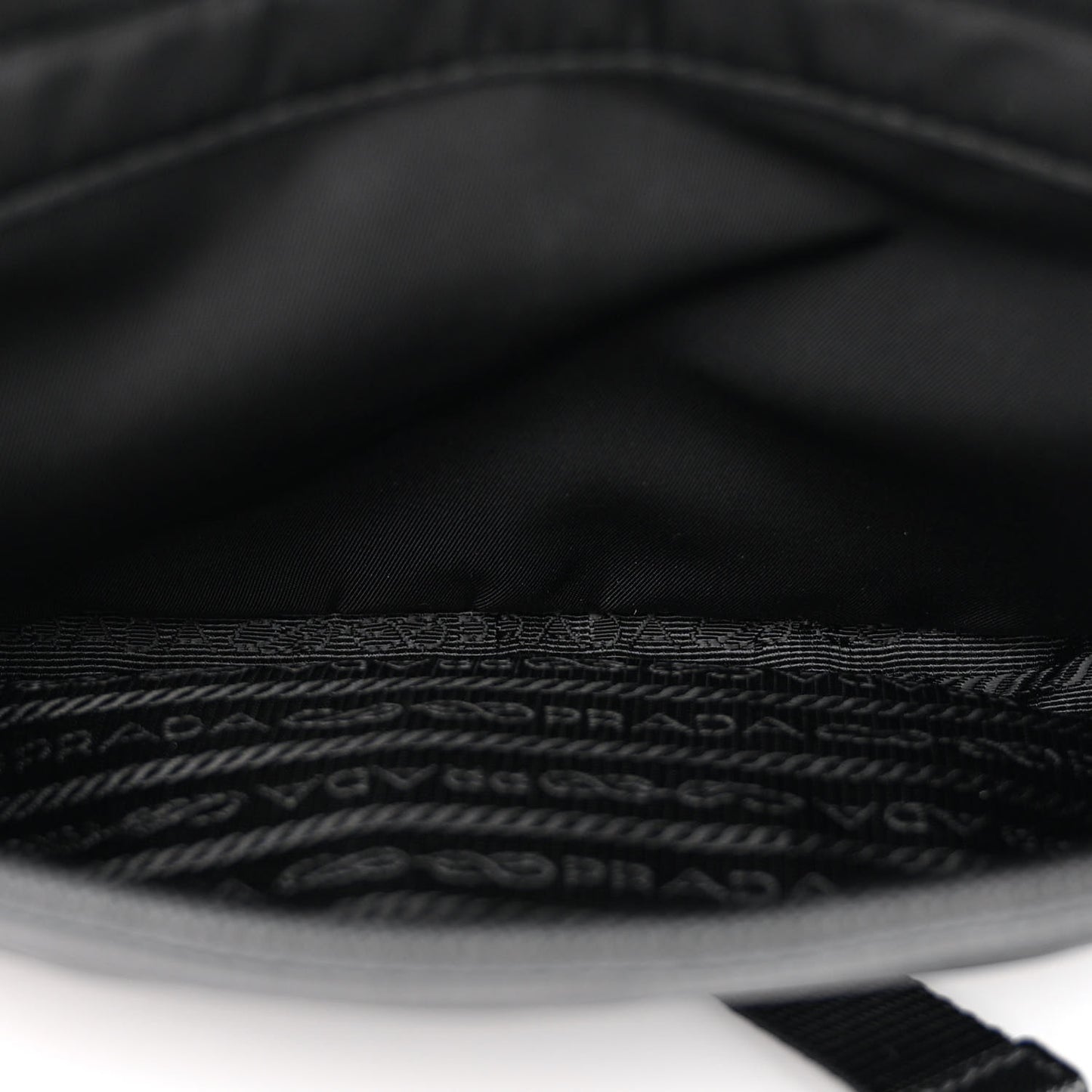 Re-Nylon Saffiano Pocket Single Snap Buckle Shoulder Bag Black