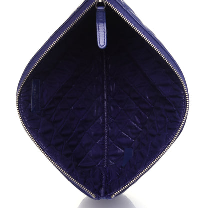 Chanel Lambskin Quilted Medium Cosmetic Case Blue 5 of 12