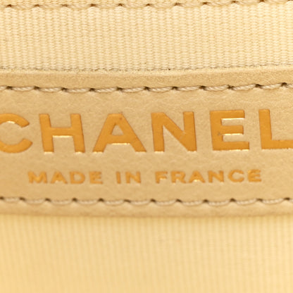 Chanel Caviar Quilted Small Trapezoid Chain Shopping Tote Ivory 6 of 10