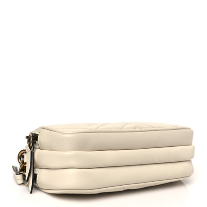 Gucci Calfskin Matelasse Mini GG Marmont Chain Crossbody Bag Mystic White 4 of 14