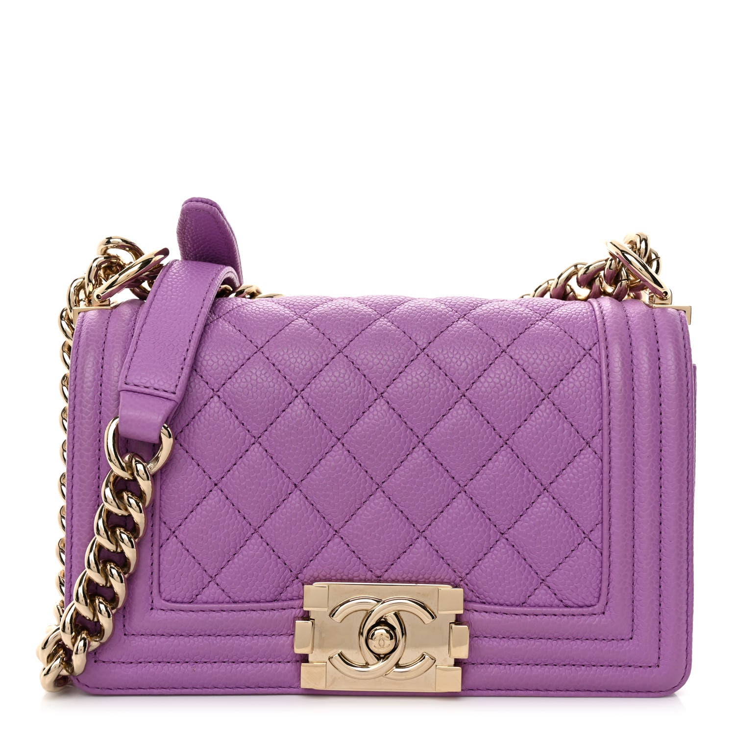 Chanel Caviar Quilted Small Boy Flap Purple 1 of 9