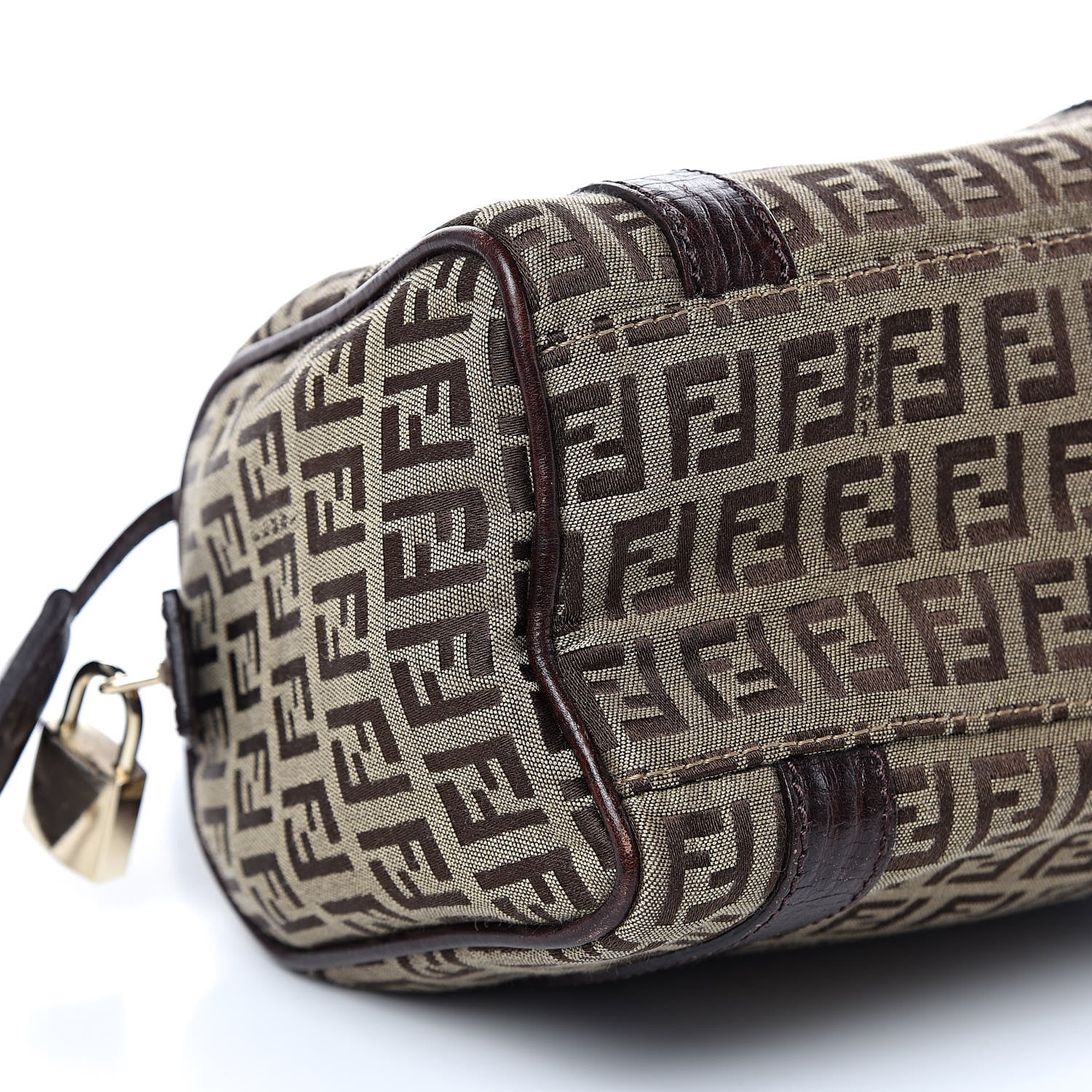 Fendi Zucchino Vitello Mini Boston Mogano Panna Bruciato 9 of 9