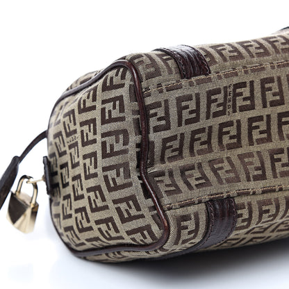 Fendi Zucchino Vitello Mini Boston Mogano Panna Bruciato 9 of 9