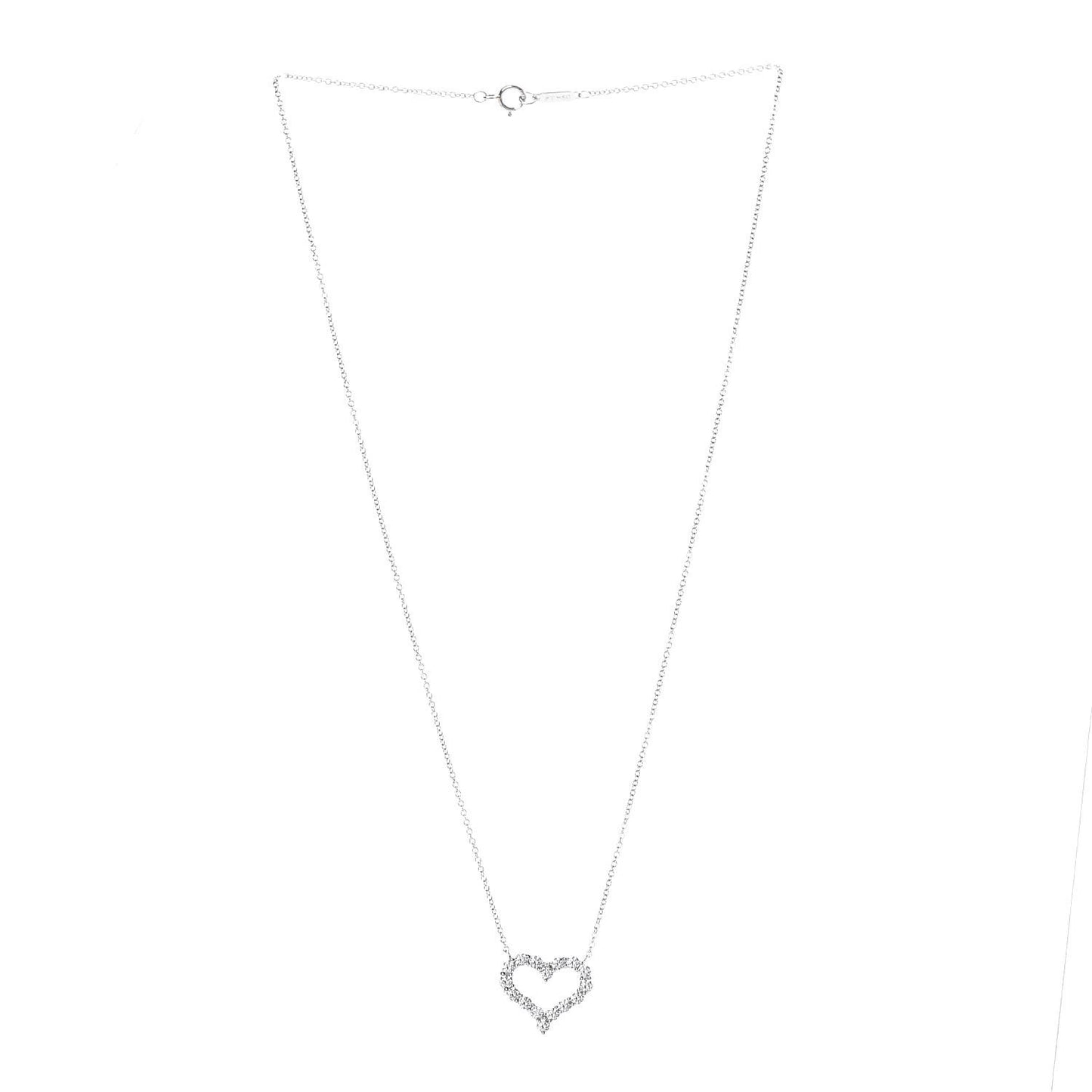 Platinum Diamond Small Heart Pendant Necklace