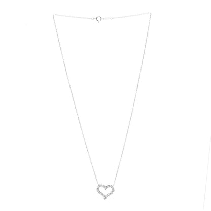 Tiffany Platinum Diamond Small Heart Pendant Necklace 3 of 6