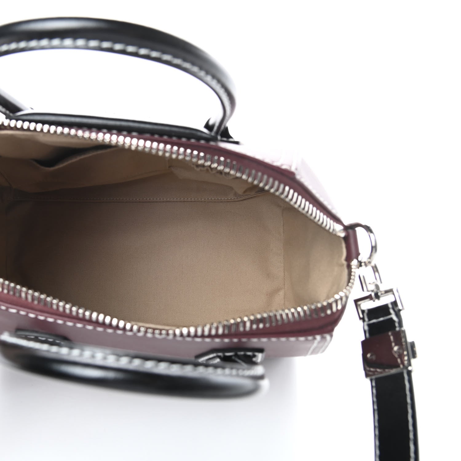 Givenchy Calfskin Small Bi-Color Topstitch Antigona Oxblood Black 5 of 10