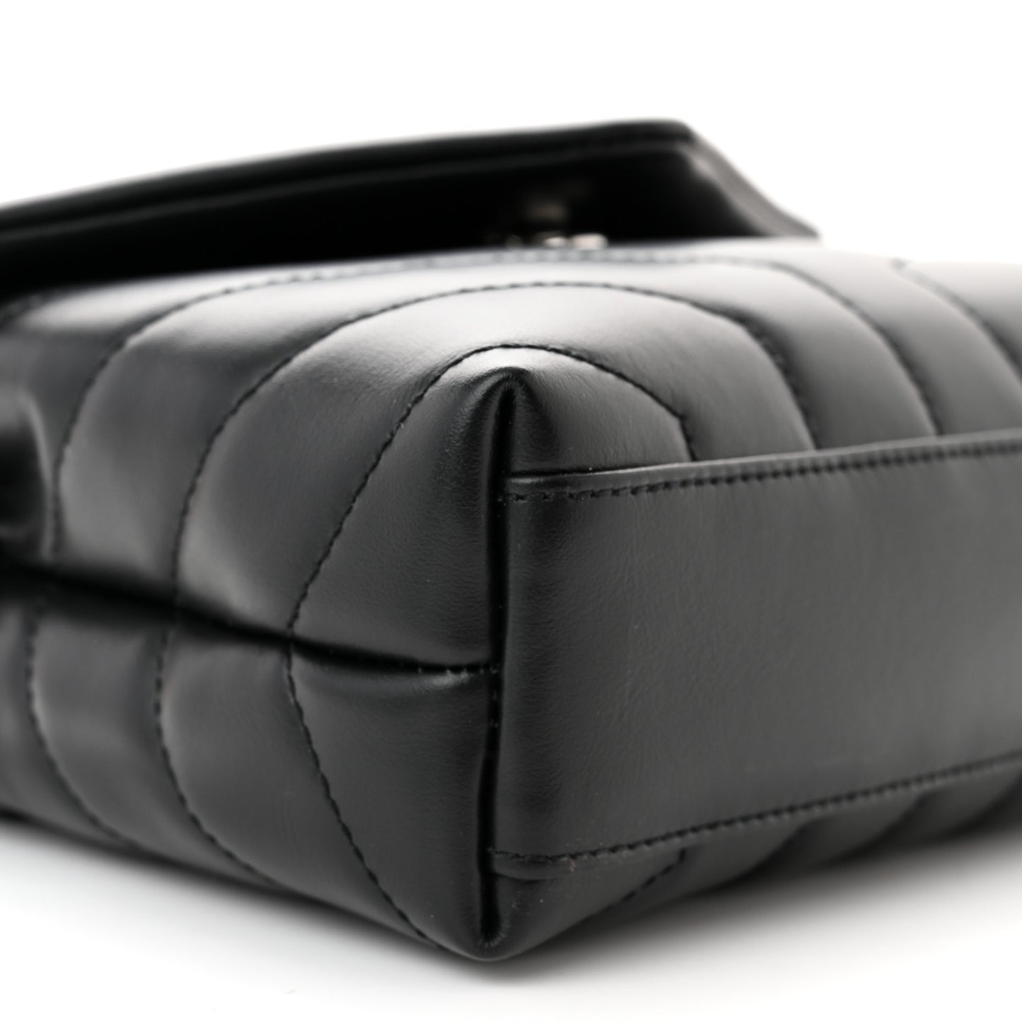 Calfskin Y Quilted Monogram Toy Loulou Crossbody Bag Black