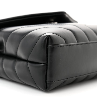 Saint Laurent Calfskin Y Quilted Monogram Toy Loulou Crossbody Bag Black 9 of 10