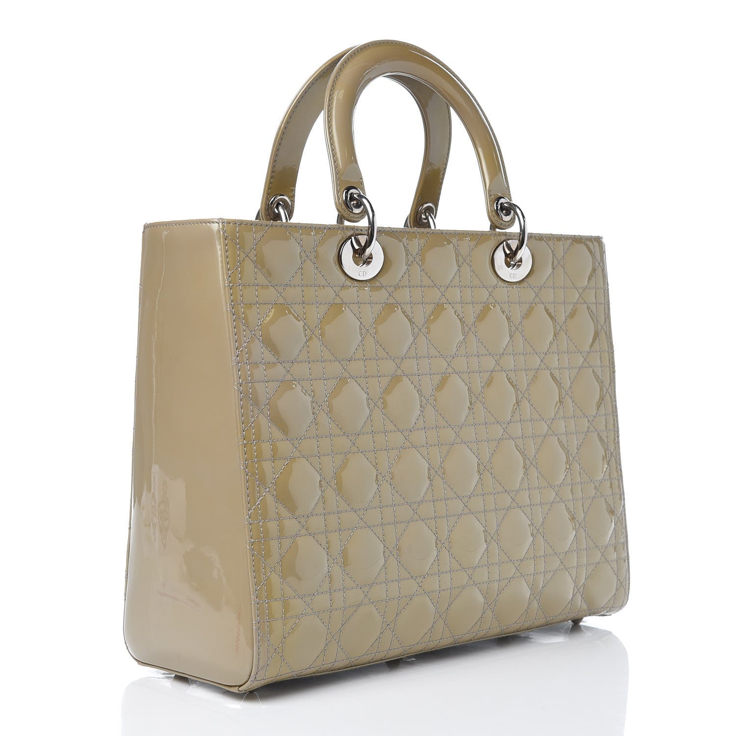 Christian Dior Patent Cannage Large Lady Dior Beige 3 of 7