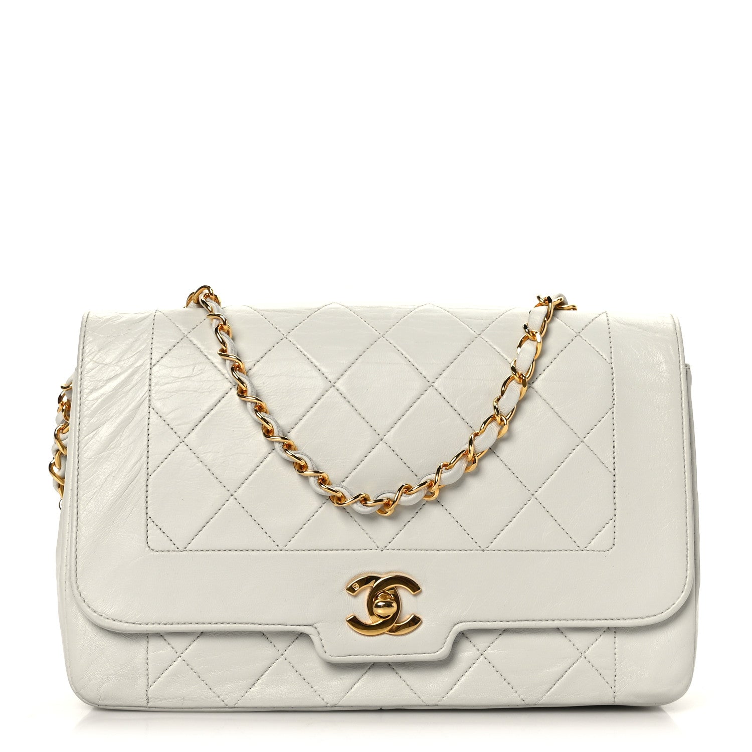Chanel Lambskin Quilted Medium Single Flap White 1 of 9