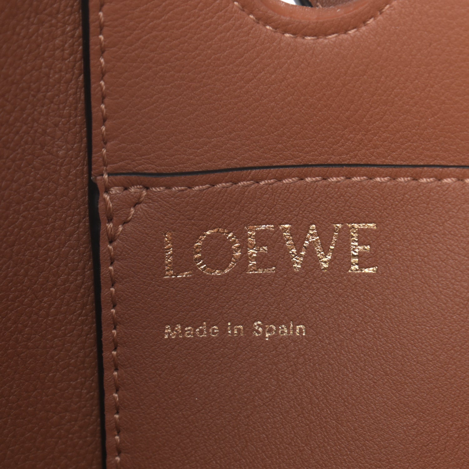 Loewe Wool Calfskin Small Love Anagram Tote Navy Tan 6 of 10