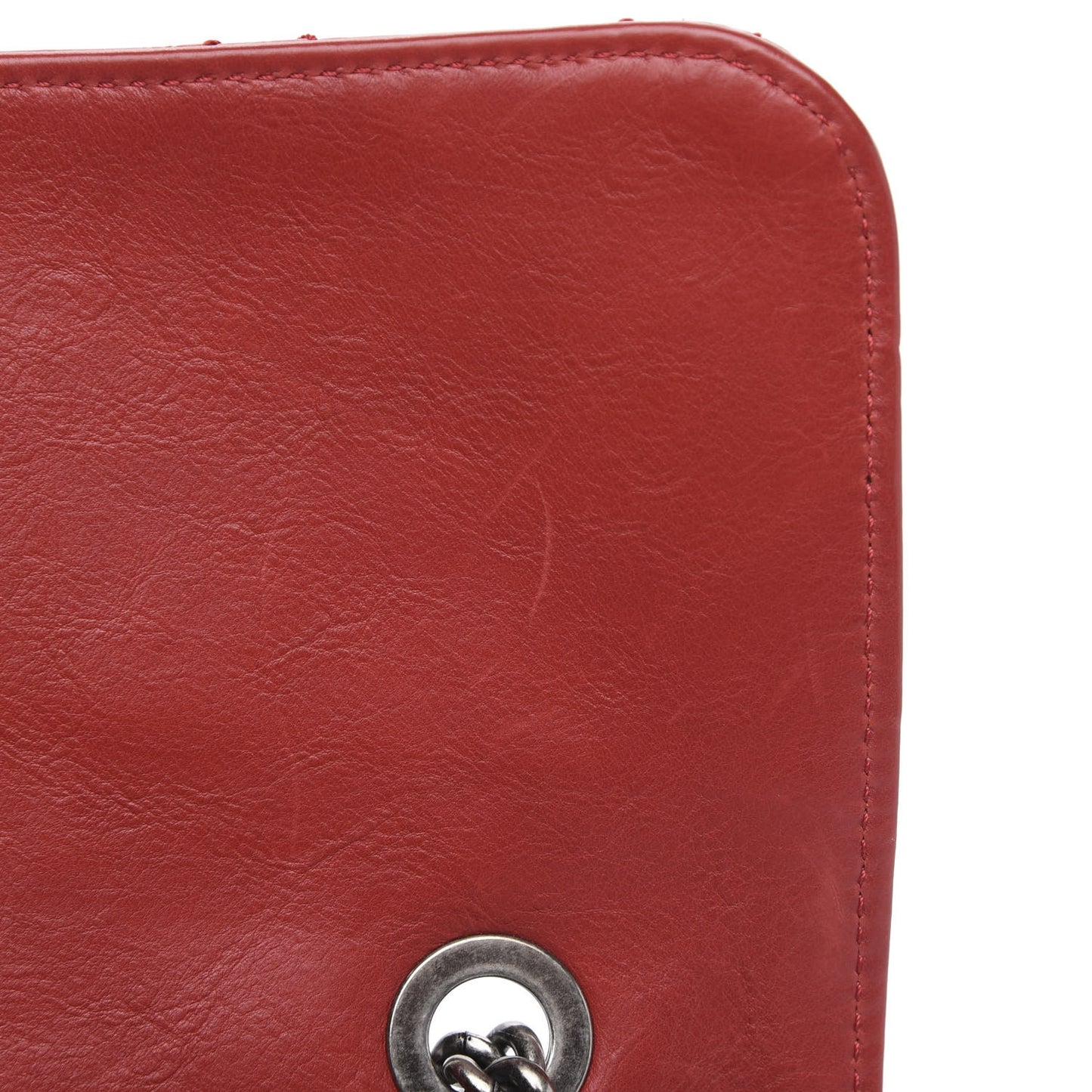 Aged Calfskin Embossed Logo Quilted 2.55 Reissue 227 Flap Red