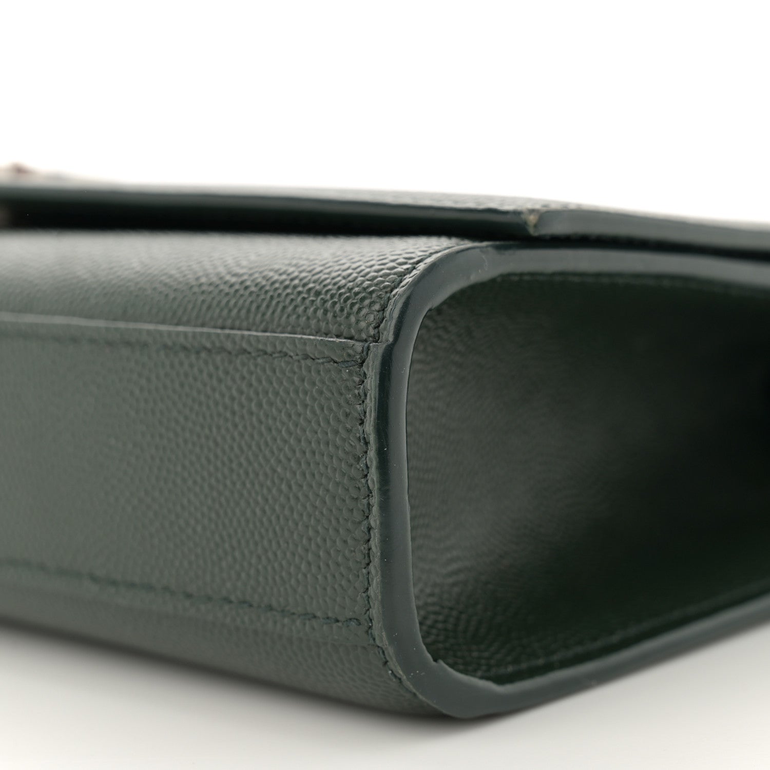 Saint Laurent Grain De Poudre Medium Classic Monogram Kate Satchel Vert Fonce 10 of 12