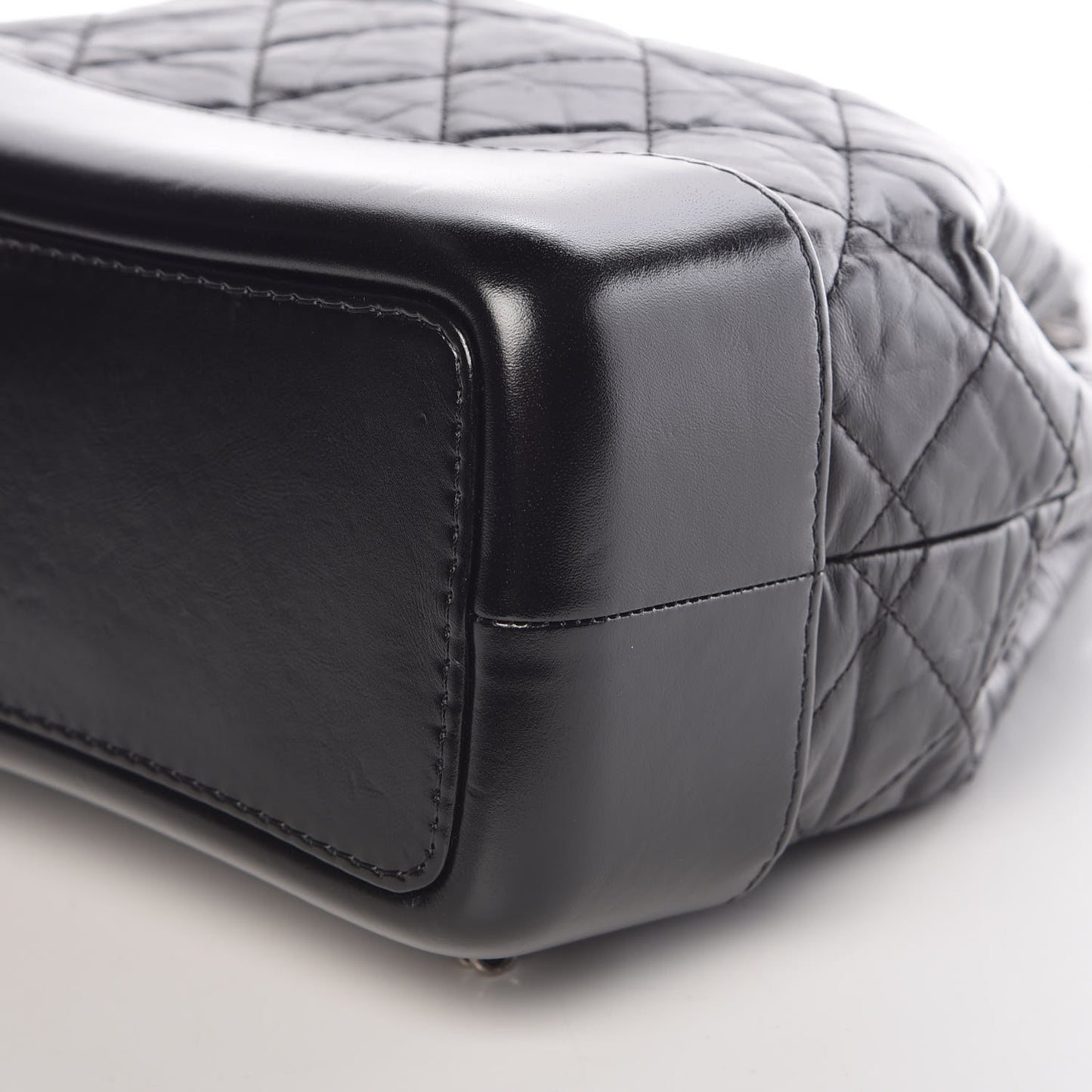 Aged Calfskin Quilted Small Gabrielle Backpack Black