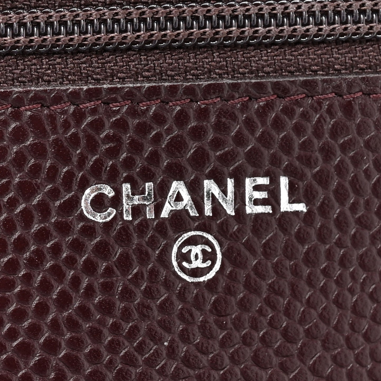 Caviar Quilted Wallet on Chain WOC Burgundy