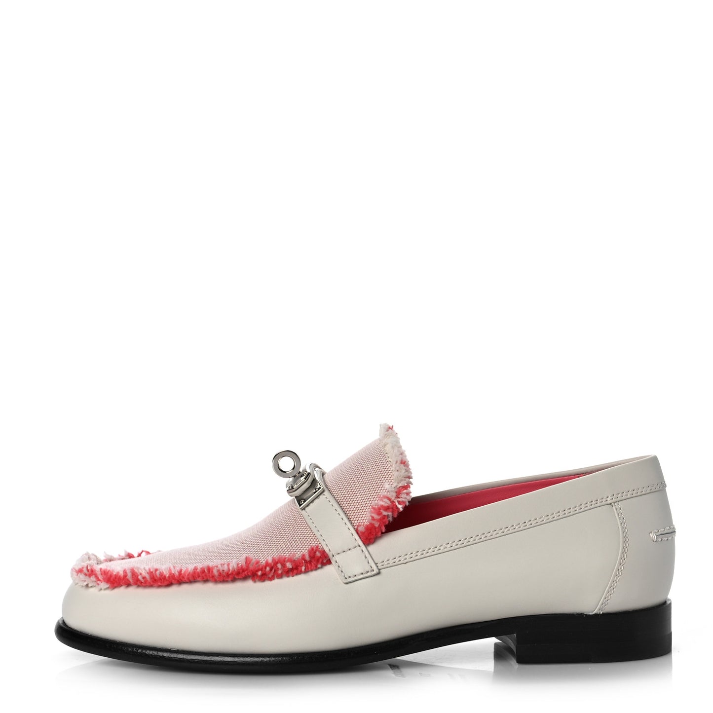 Toile Calfskin Fray Fray Womens Destin Loafer 37 Beige Glaise 36 FRAMBOISE