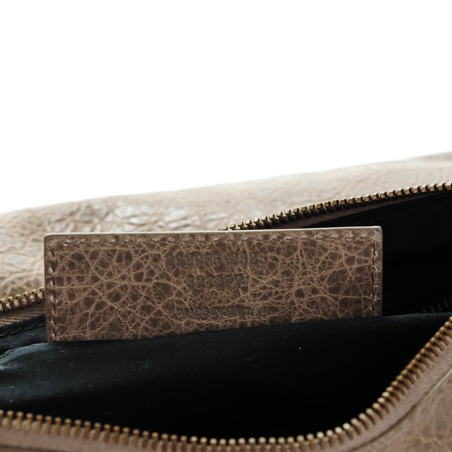 Agneau Classic Hardware Flat Handle Clutch Gris Poivre