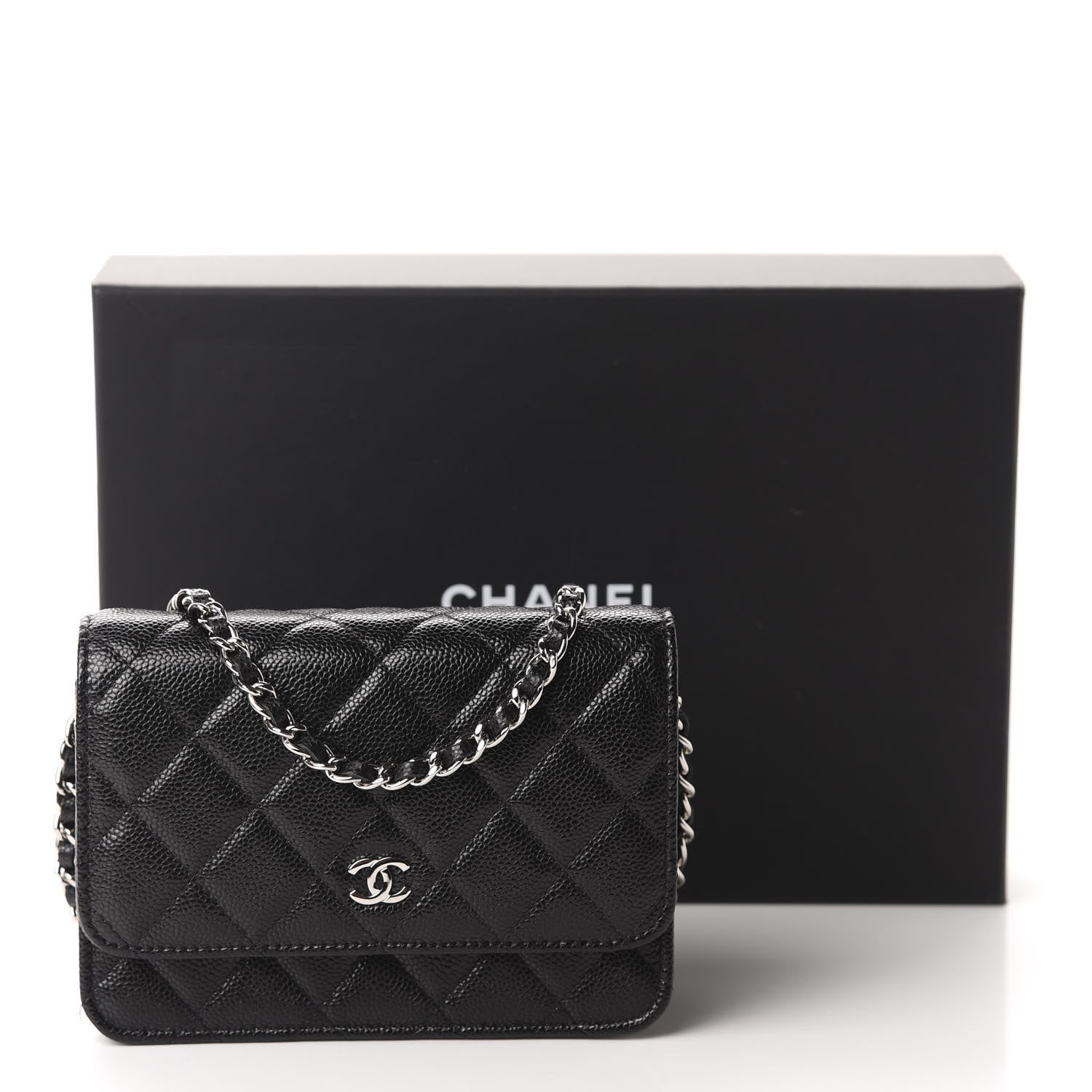 Chanel Caviar Quilted Mini Wallet On Chain WOC Black 11 of 11