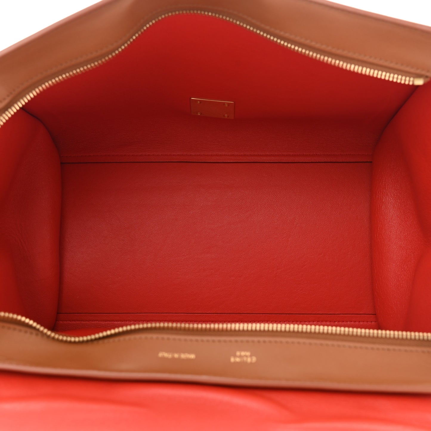 Natural Calfskin Suede Medium Bi-Color Trapeze Tan