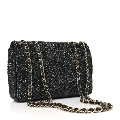 Chanel Lambskin Crystal Diamante Small Flap Black 3 of 13