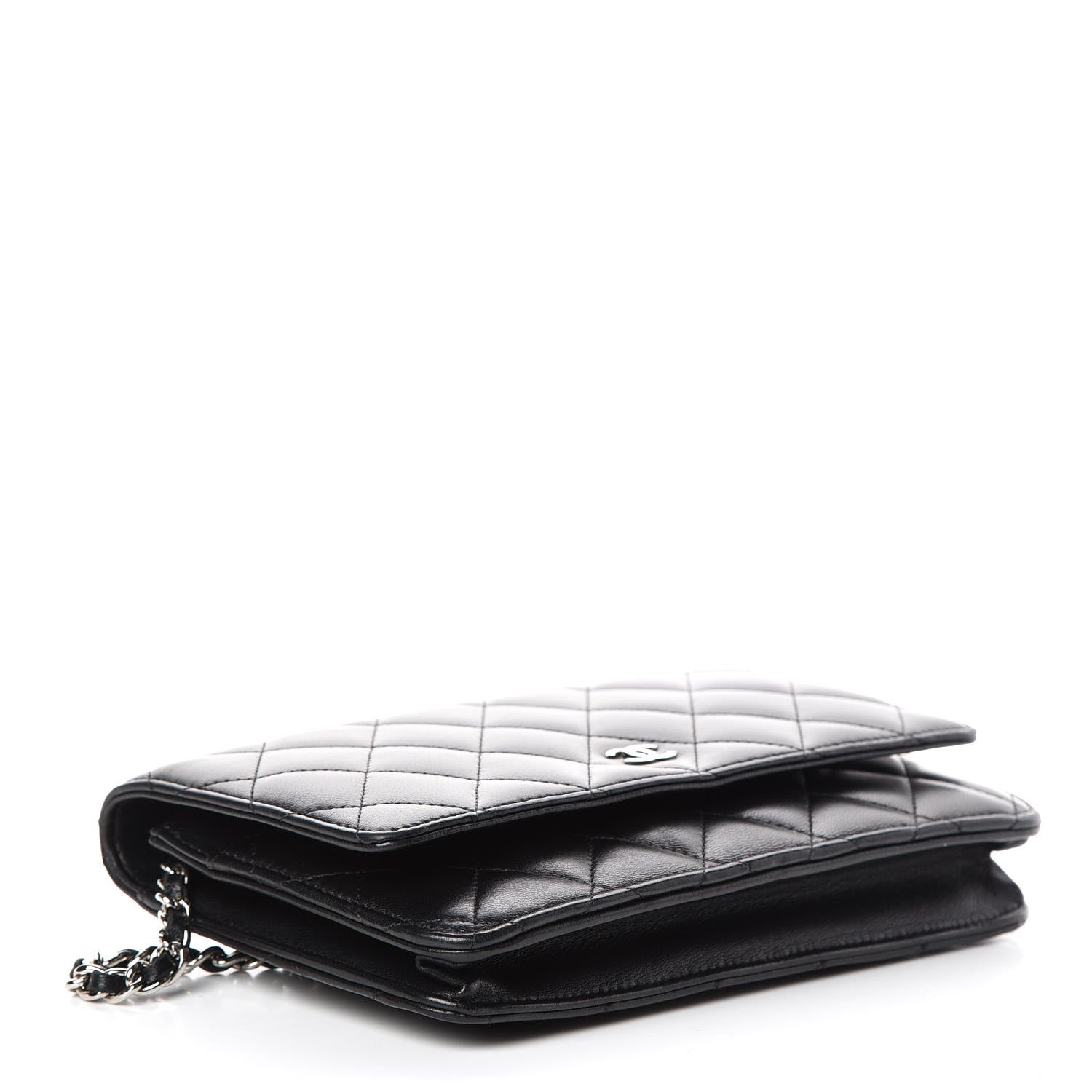 Chanel Lambskin Quilted Wallet On Chain WOC Black 4 of 11