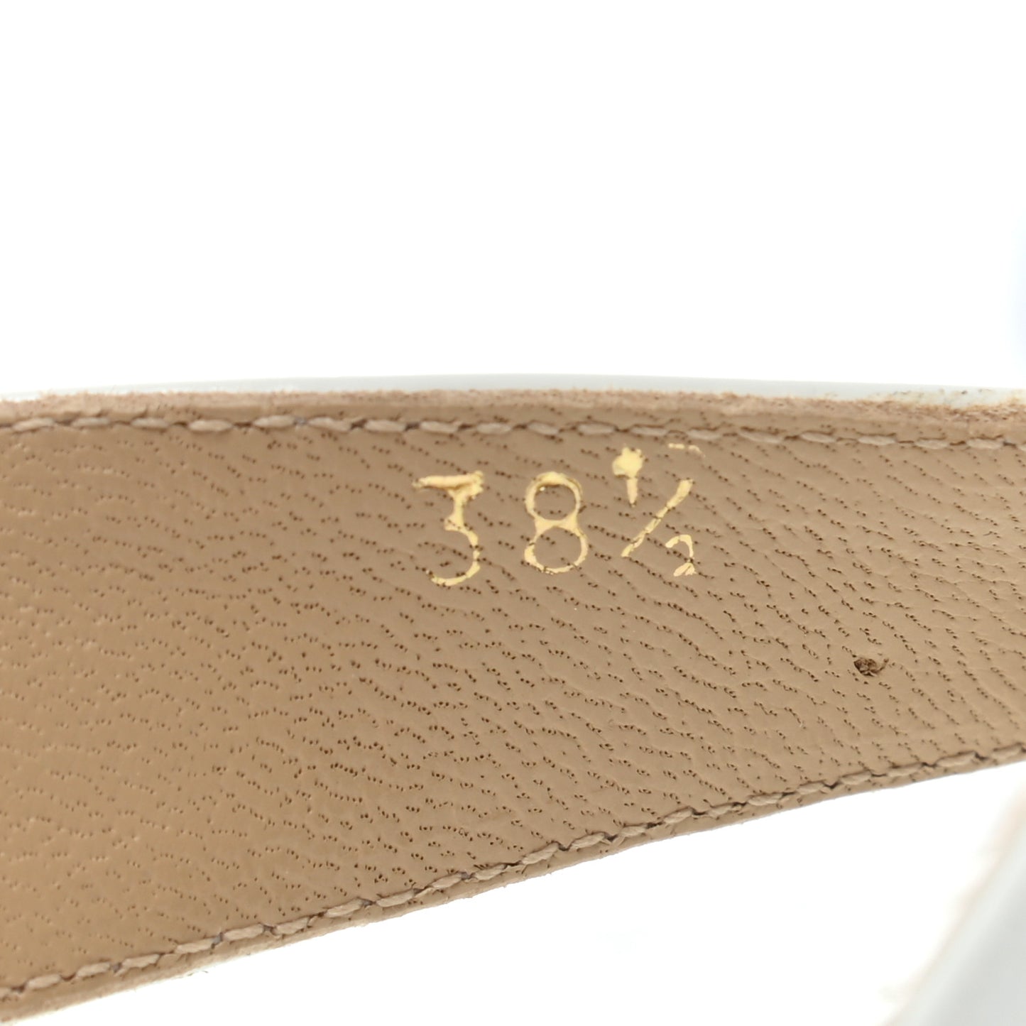 Patent Cork Wedge Sandals 38.5 White