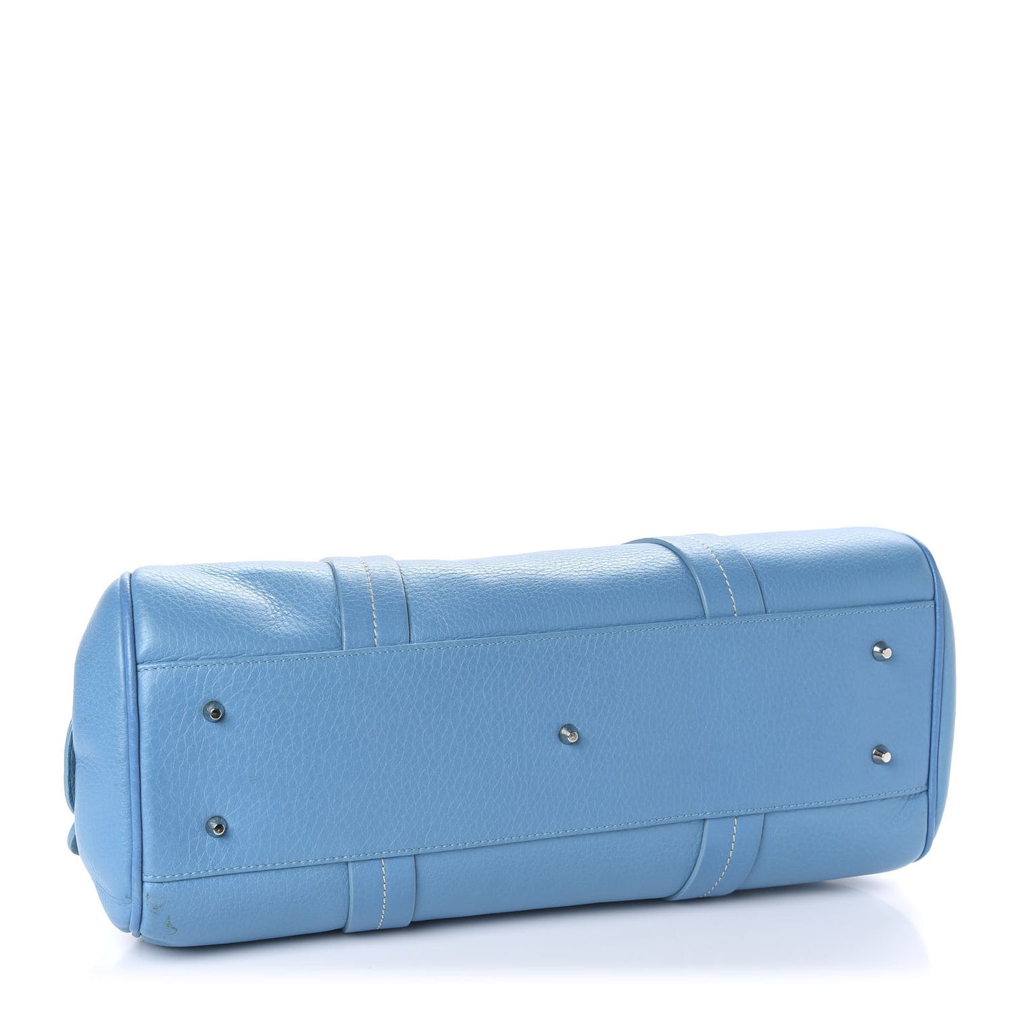 Calfskin Butterfly Pearls Frame Satchel Blue