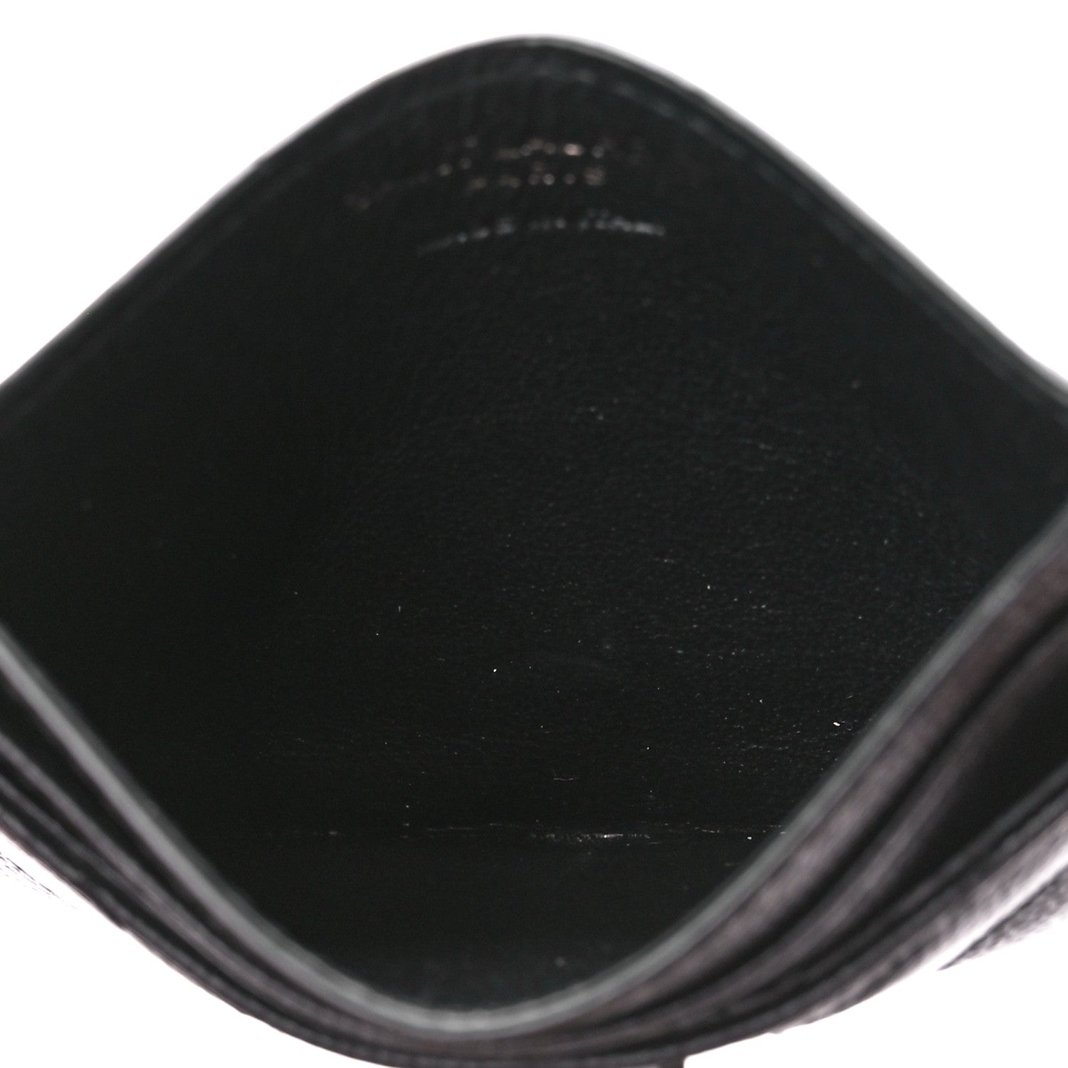 Saint Laurent Grain De Poudre Matelasse Chevron Monochrome Monogram Credit Card Case Black 5 of 10
