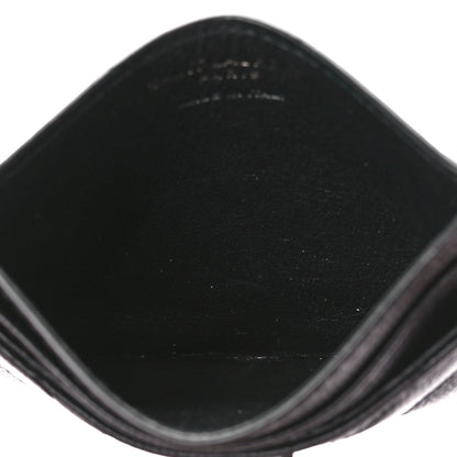 Saint Laurent Grain De Poudre Matelasse Chevron Monochrome Monogram Credit Card Case Black 5 of 10