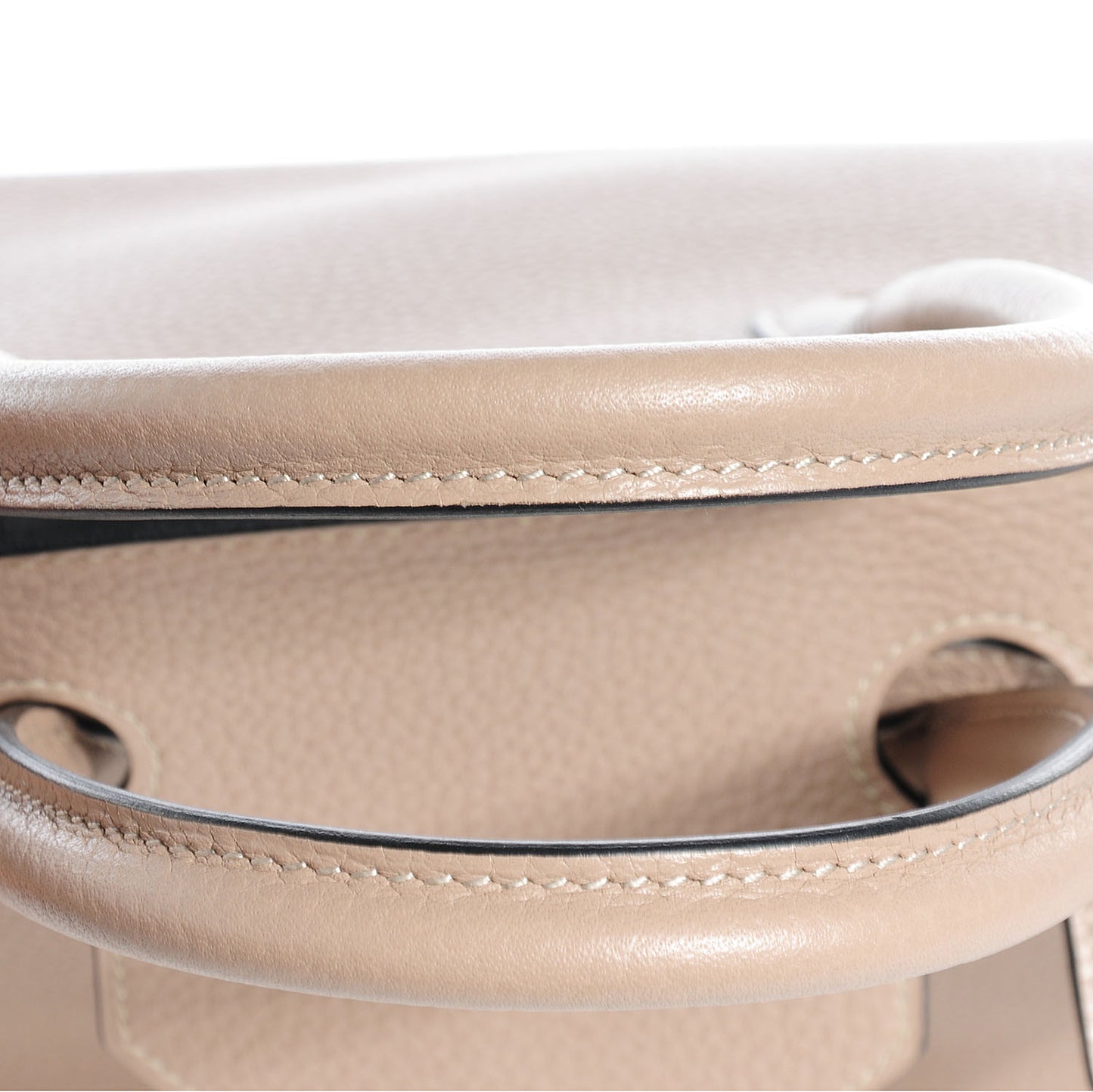 Taurillon Clemence Horseshoe Birkin 30 Gris Tourterelle and Black