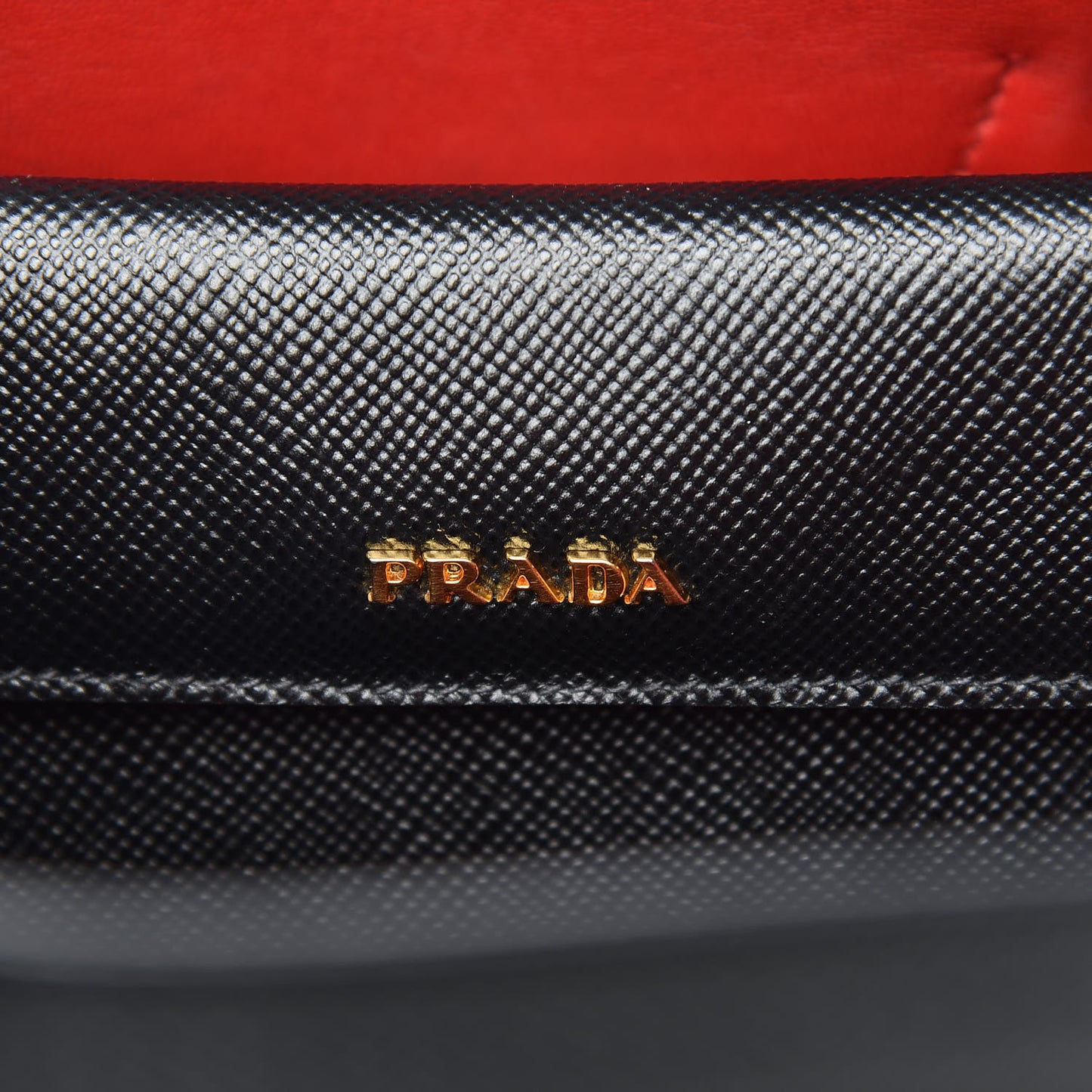 Saffiano Cuir Large Double Bag Black Fuoco