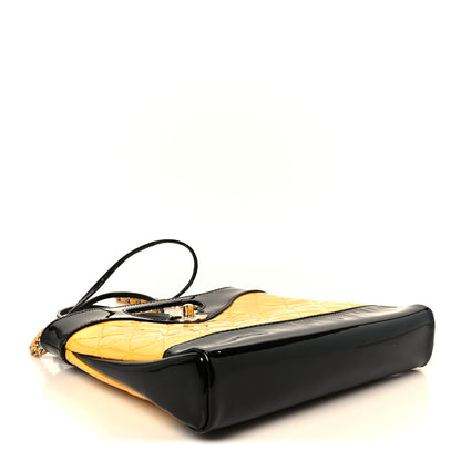 Chanel Patent Calfskin Quilted Mini 31 Shopping Bag Yellow Black 4 of 11