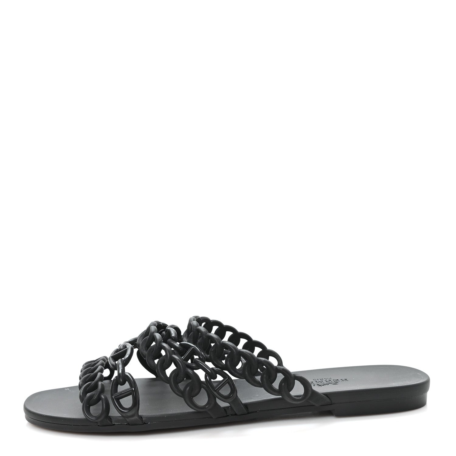 Hermes Rubber Chaine d'Ancre Nude Sandals 39 Black 1 of 9