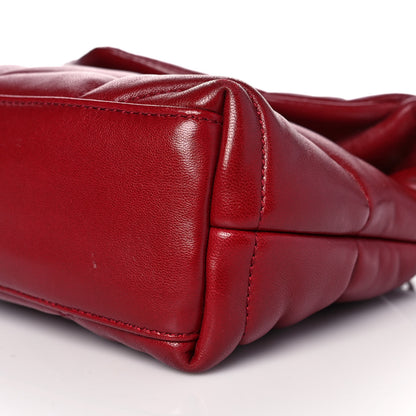 Saint Laurent Lambskin Quilted Toy Loulou Puffer Monogram Chain Satchel Red 9 of 14
