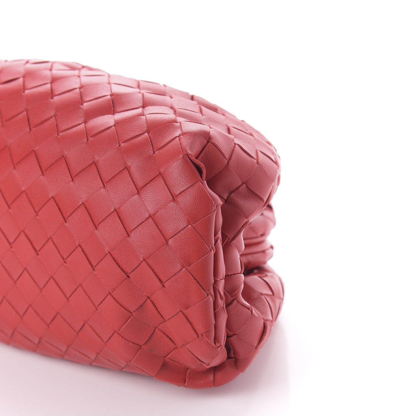 Nappa Maxi Intrecciato The Pouch Oversized Clutch Bright Red