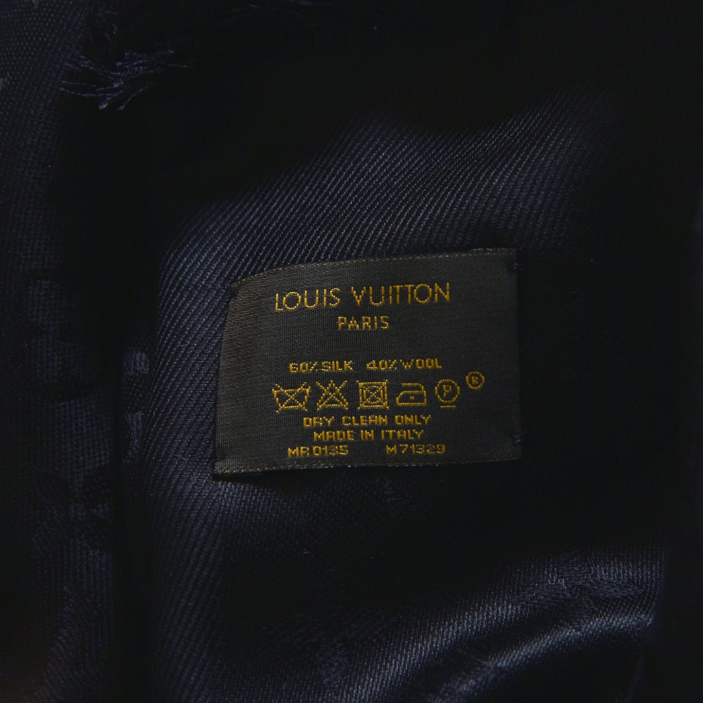 Silk Wool Monogram Shawl Black