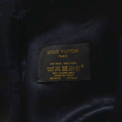 Louis Vuitton Silk Wool Monogram Shawl Black 5 of 5