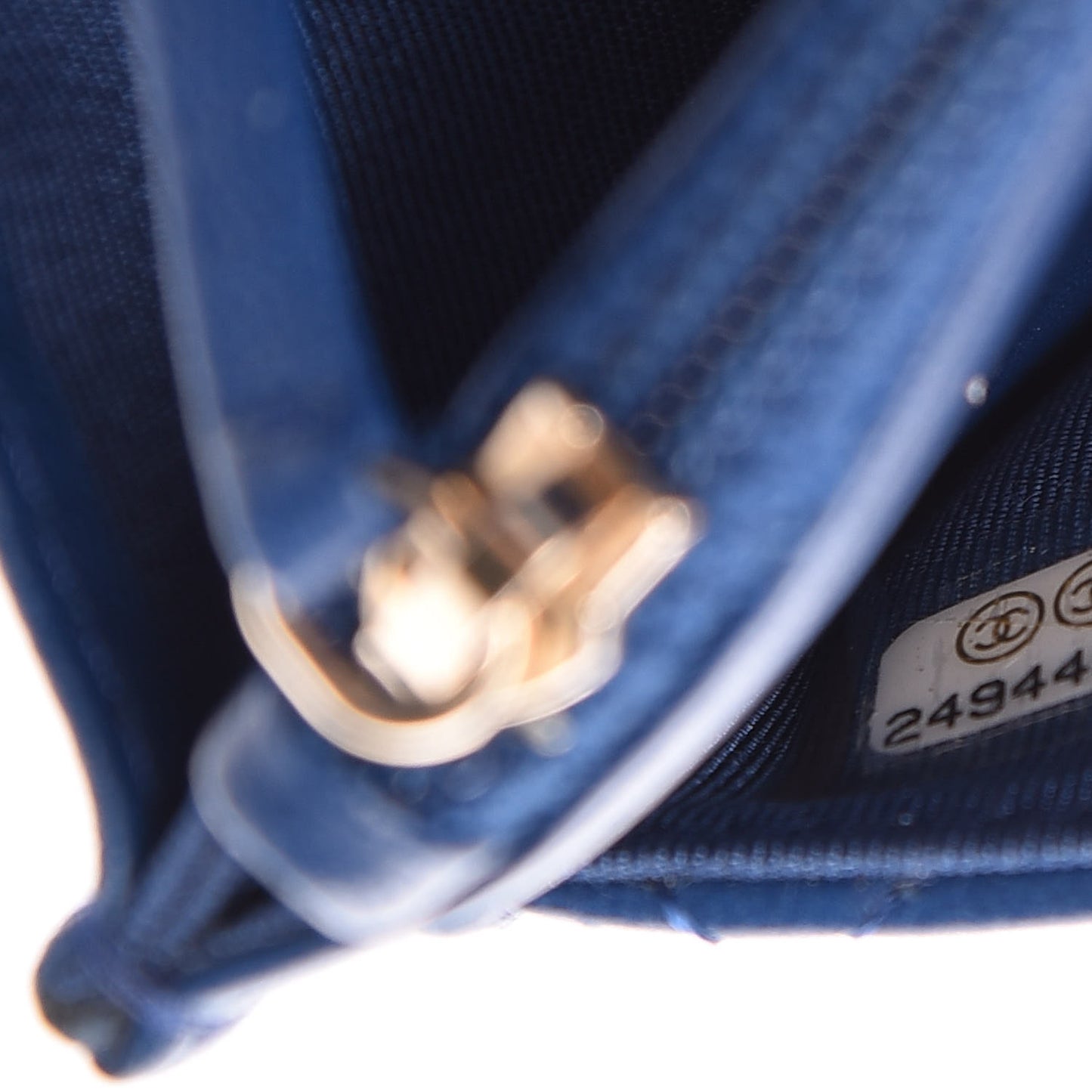 Lambskin Quilted Wallet On Chain WOC Dark Blue