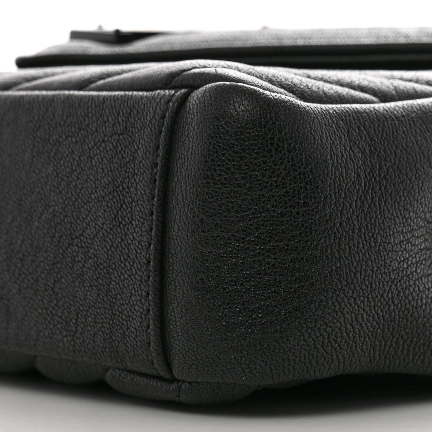 Saint Laurent Sheepskin Matelasse Chevron Monogram Monochrome Medium College Bag Black 9 of 10