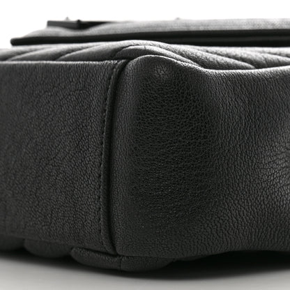 Saint Laurent Sheepskin Matelasse Chevron Monogram Monochrome Medium College Bag Black 9 of 10