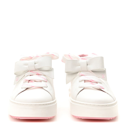 Louis Vuitton Calfskin Time Out Bow Sneakers 41 White Pink 3 of 8