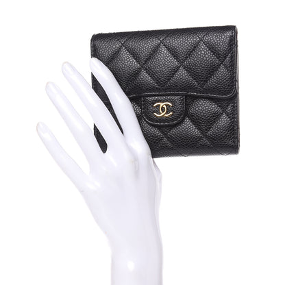 Chanel Caviar Quilted Compact Flap Wallet Black 2 of 9