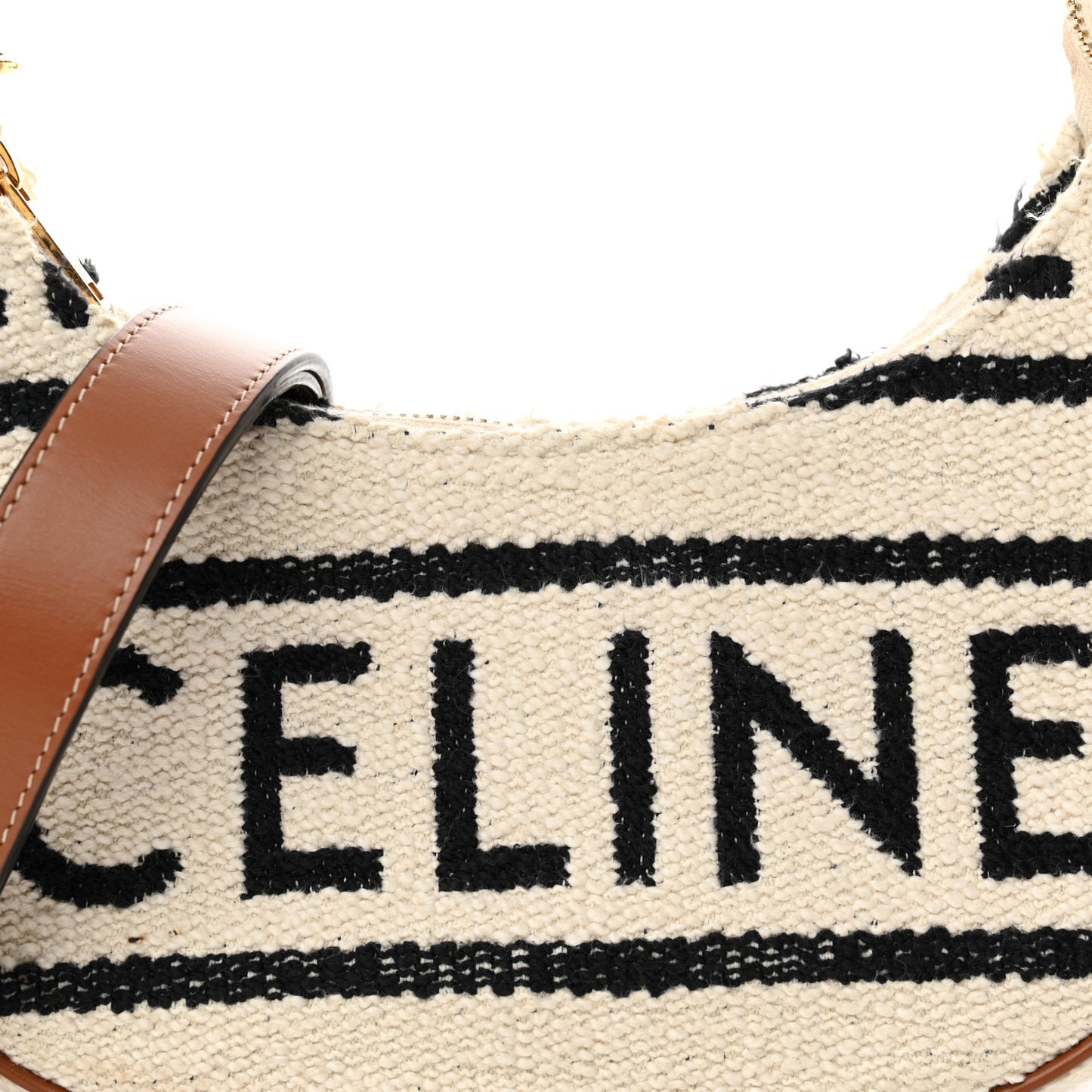 Textile Medium Ava Shoulder Bag White Black