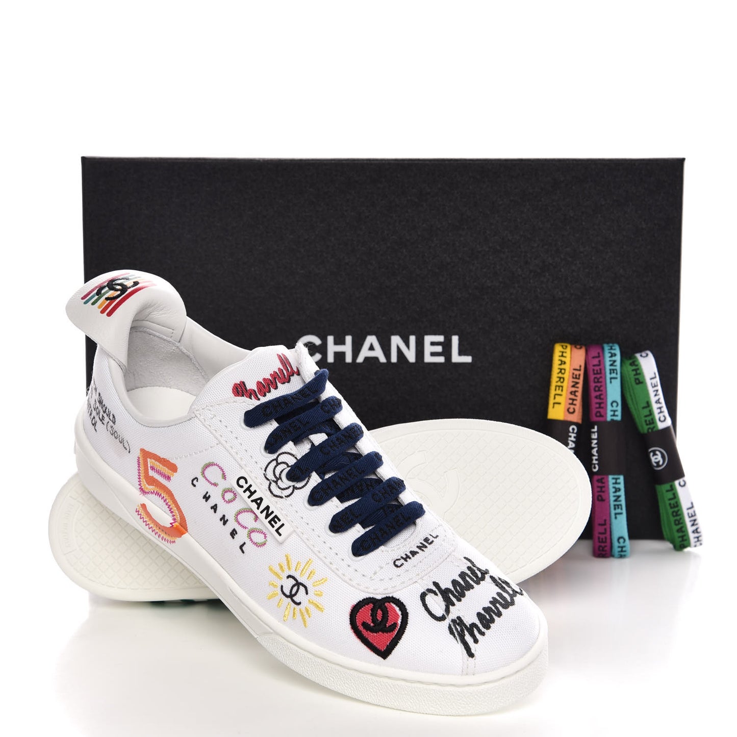 x Pharrell Williams Canvas Womens Sneakers 38 White