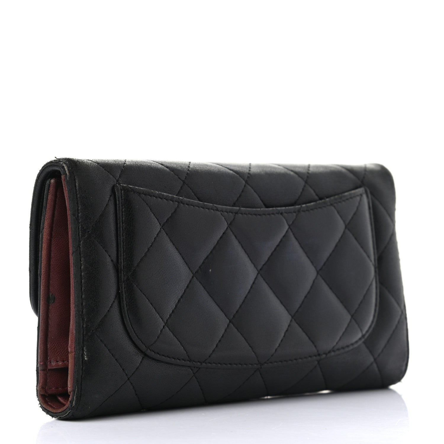 Chanel Lambskin Quilted Large Flap Wallet Black 3 of 14