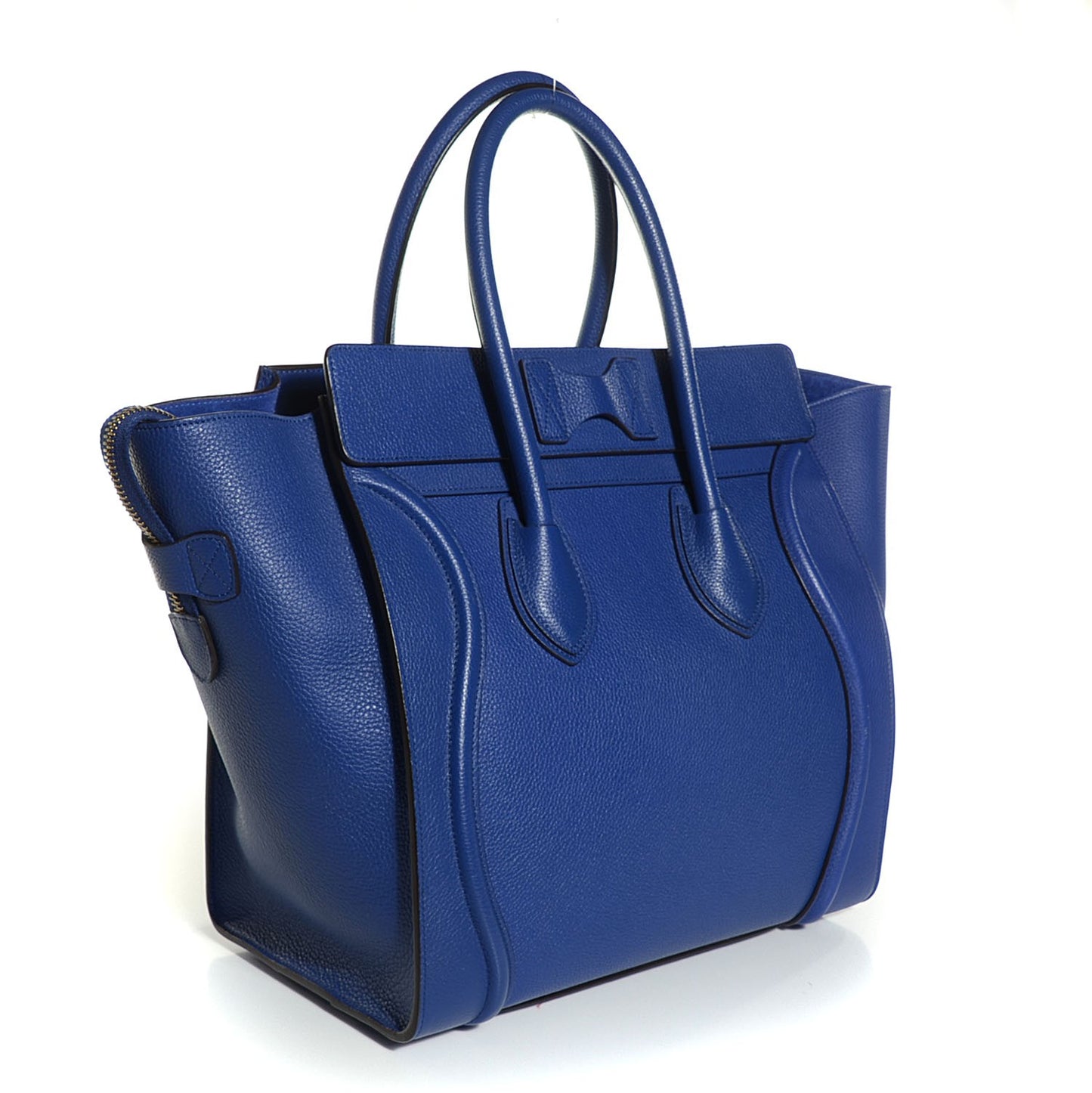 Drummed Calfskin Mini Luggage Indigo