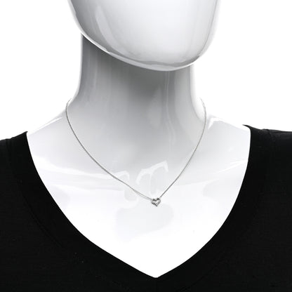 Tiffany Platinum Diamond Extra Mini Heart Pendant Necklace 2 of 5