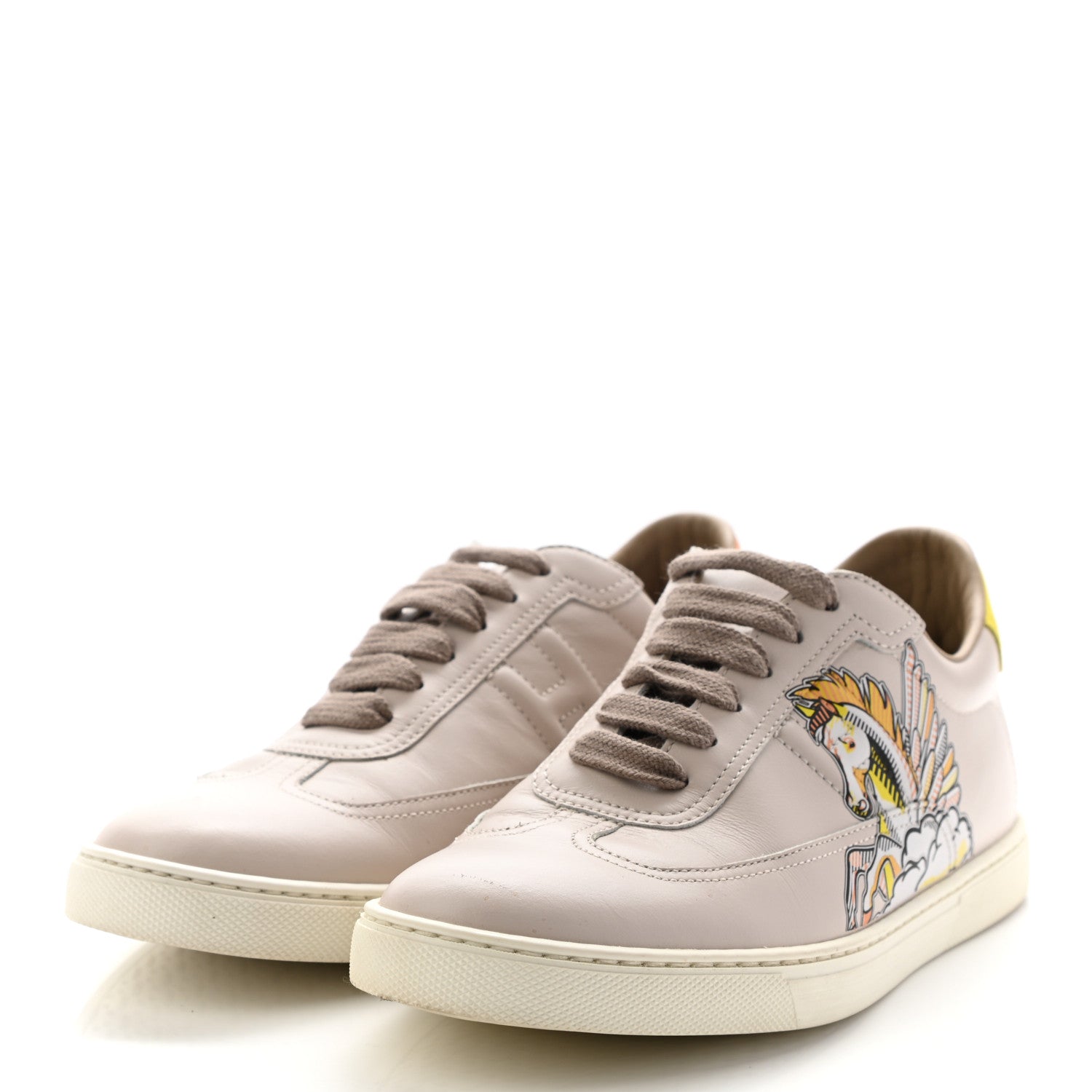 Hermes Calfskin Pegase Pop Quicker Sneakers 38 Beige Multicolor 3 of 13