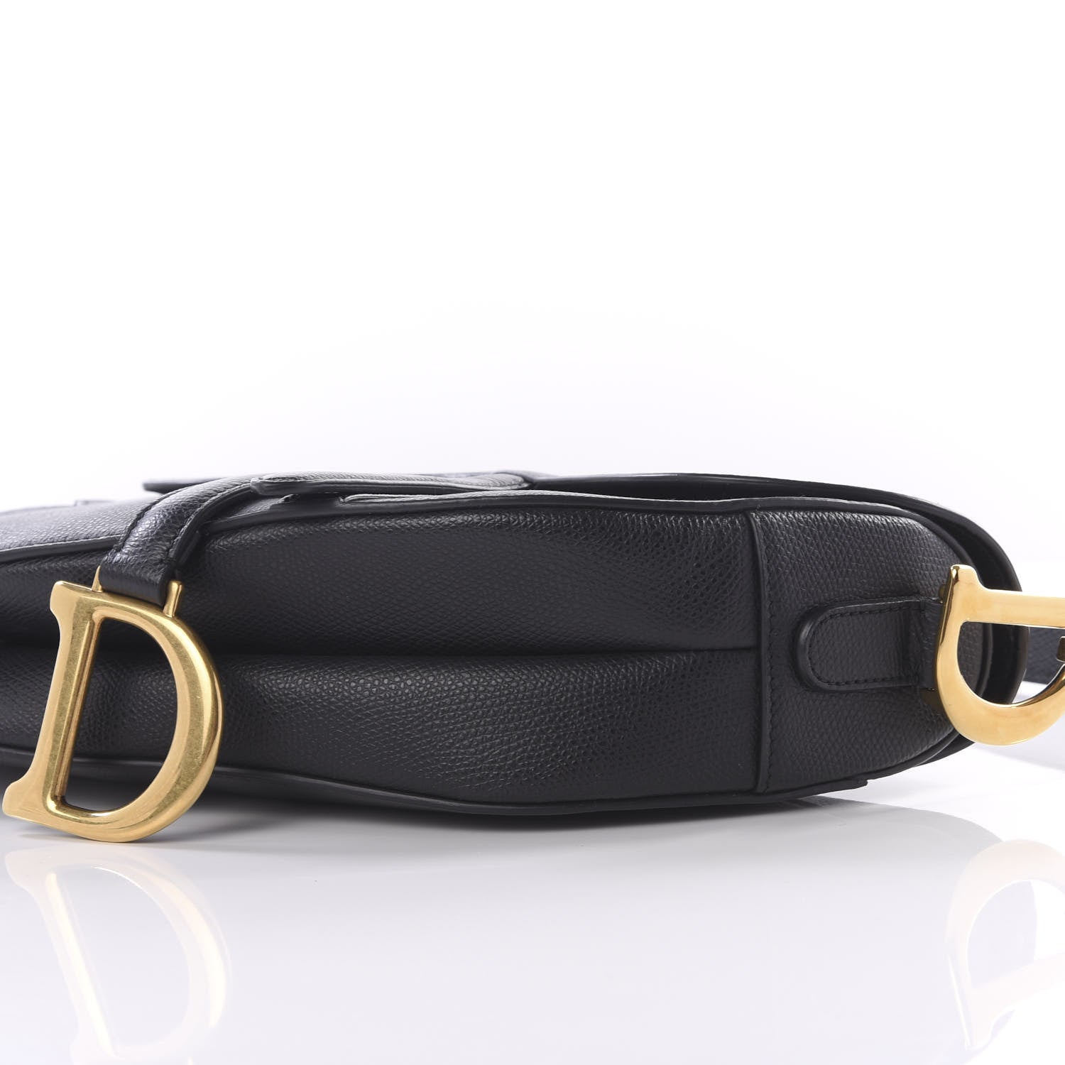Christian Dior Grained Calfskin Saddle Bag Black 8 of 11